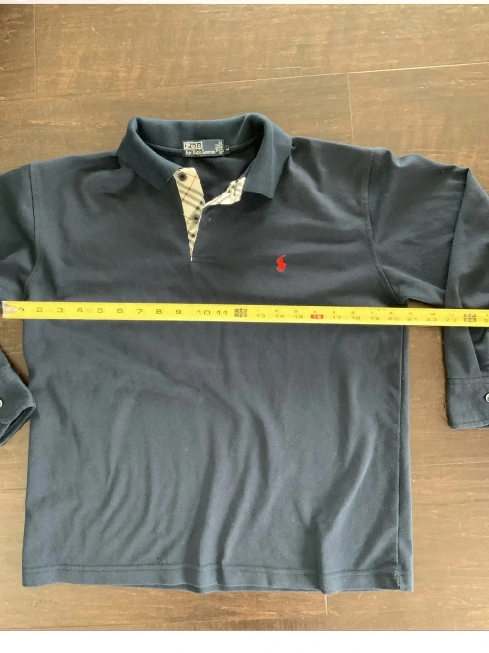 Polo by Ralph Lauren Navy Long-Sleeve Polo with Red Pony Embroidery